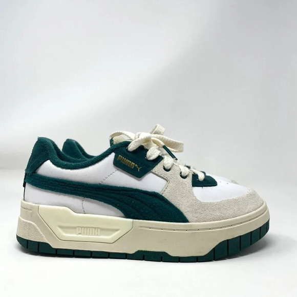 Puma Cali Dream Ivy League Terry Sneaker White Green Size 7 - Picture 9 of 13